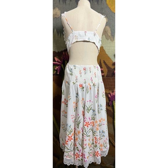 Anthropologie Floral Open Back Midi Dress L - Picture 11 of 16